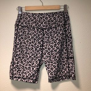 Lou Keith Leopard Print Biker Shorts Medium